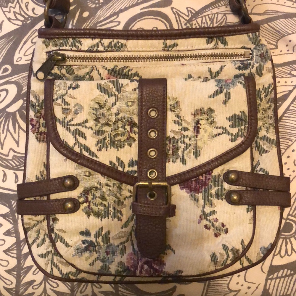 Flower printed satchel